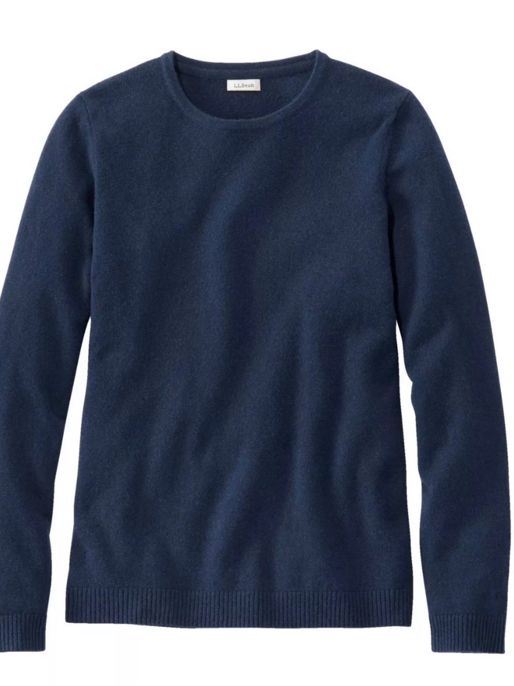L.L.Bean XL Classic Cashmere Sweater Crew Women's Regular, Classic Navy